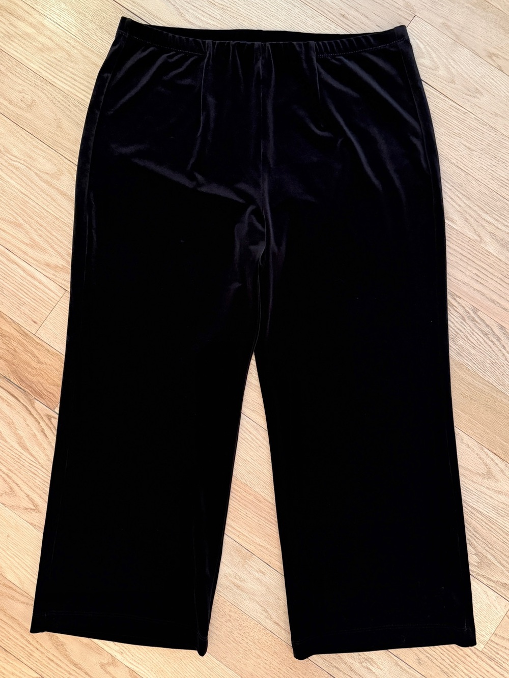 Chico’s Black Velvet Wide Leg Pants Large p